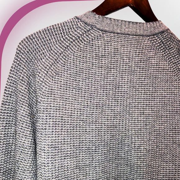 J. CREW Men's Waffle Crewneck Cashemere Sweater in Charcoal - M - Picture 2 of 13